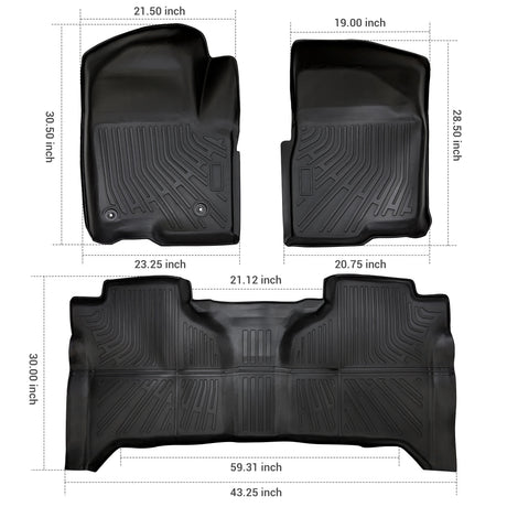 Trucktok 2019-2025 Silverado Sierra 1500 New Double Cab All-Weather TPE Floor Mats TruckTok