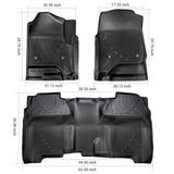 Trucktok Silverado Sierra 2014-2018 1500 & 2015-2019 2500HD 3500HD Crew Cab All-Weather TPE Floor Mats TruckTok
