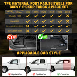 Trucktok Silverado Sierra 2014-2018 1500 & 2015-2019 2500HD 3500HD Crew Cab All-Weather TPE Floor Mats TruckTok