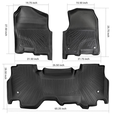 Trucktok 2019-2024 Dodge Ram 1500 Quad Cab All-Weather TPE Floor Mats TruckTok