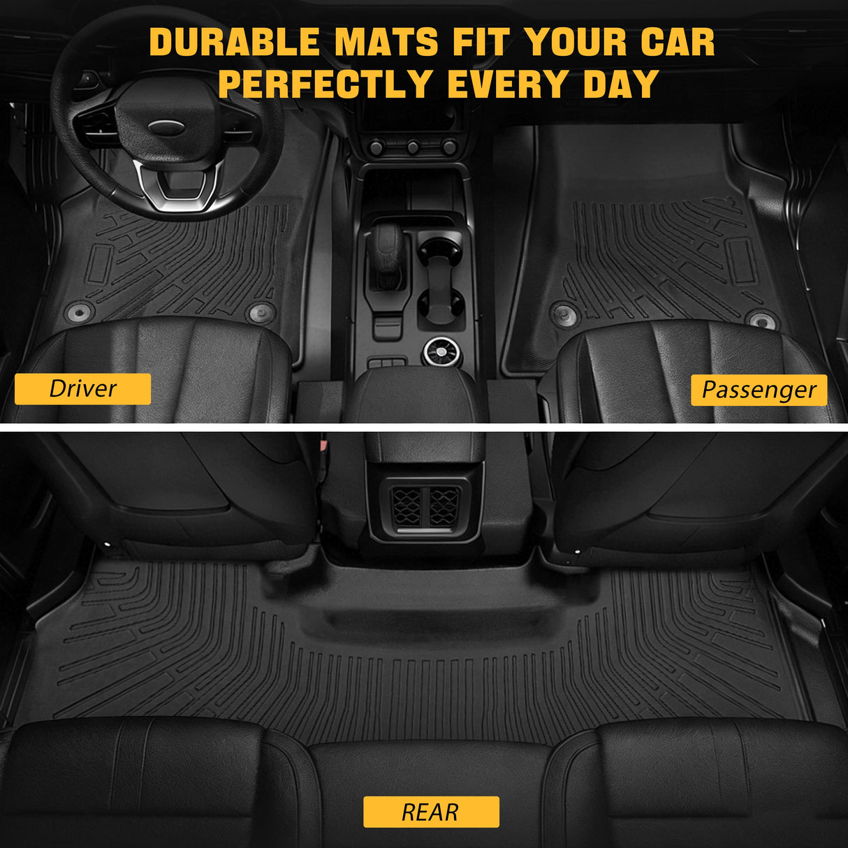 Trucktok 2025-2026 Dodge Ram 1500 Quad Cab All-Weather TPE Floor Mats TruckTok