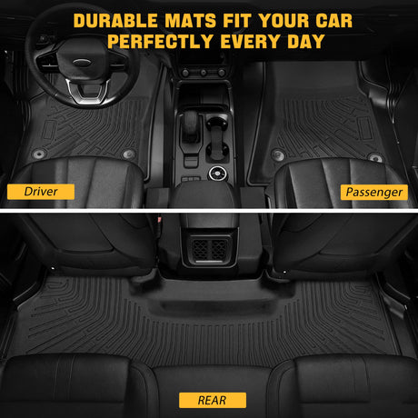 Trucktok 2025-2026 Dodge Ram 1500 Quad Cab All-Weather TPE Floor Mats TruckTok
