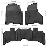 Trucktok Dodge Ram 2013-2018 1500 2500 3500 & 2019-2024 1500 Classic Crew Cab All-Weather TPE Floor Mats TruckTok