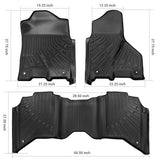 Trucktok 2019-2025 Dodge Ram 2500 3500 Crew Cab All-Weather Floor Mats TruckTok