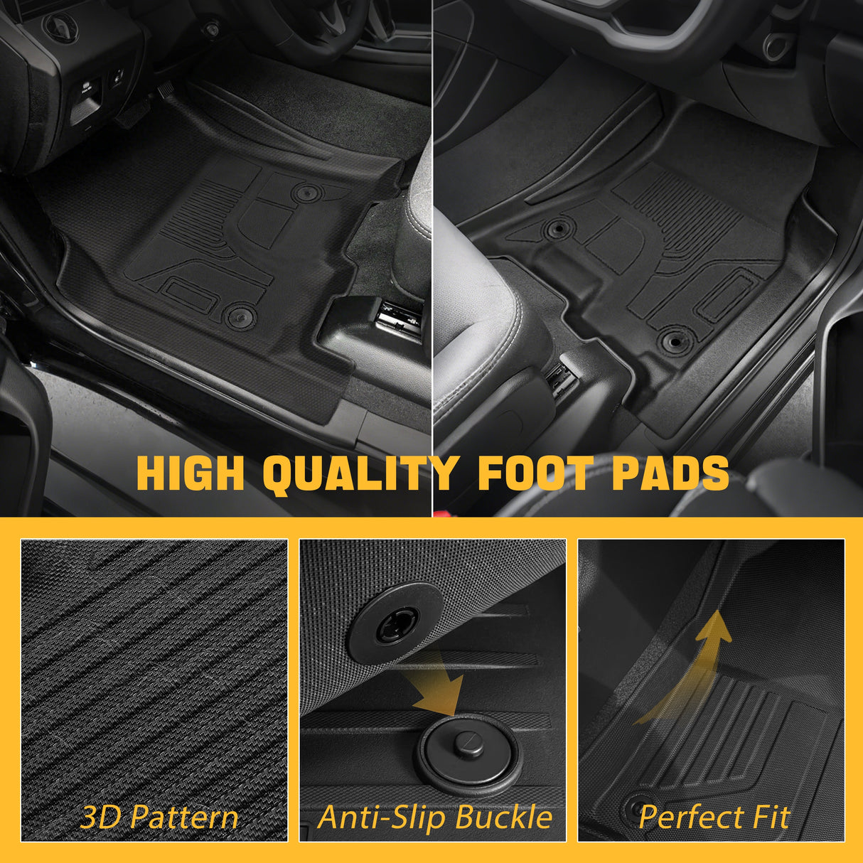 Trucktok 2019-2024 Dodge Ram 1500 New Body Crew Cab with Storage Box All-Weather Floor Mats TruckTok