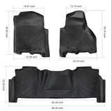 Trucktok 2010-2018 Dodge Ram 2500 3500 Mega Cab All-Weather TPE Floor Mats TruckTok