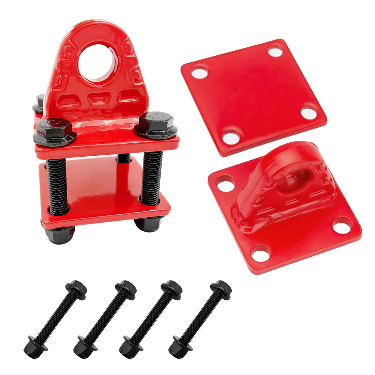 Trucktok 2Pcs Shackle Mounts 42,000 lbs Break Strength with Backer Plates TruckTok