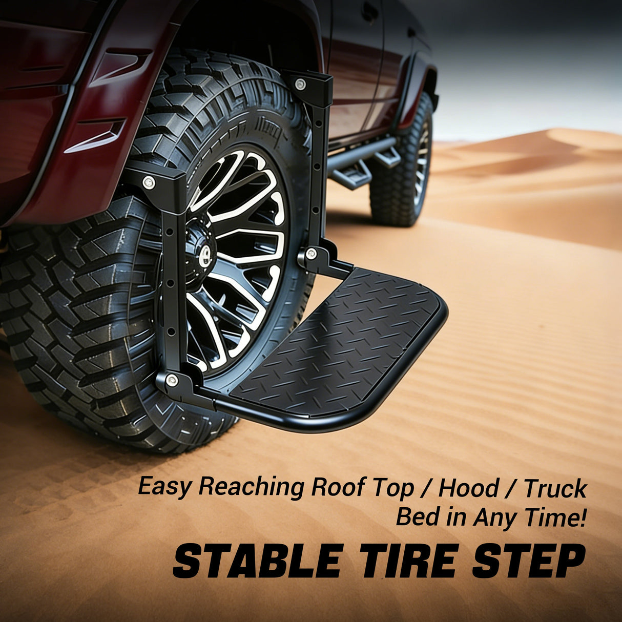 Trucktok Universal Truck Tire Step Adjustable Folding Wheel Access TruckTok