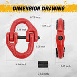 Trucktok 2Pcs 1/2" Hammerlock Coupling Links 47,000 lbs Break Strength TruckTok