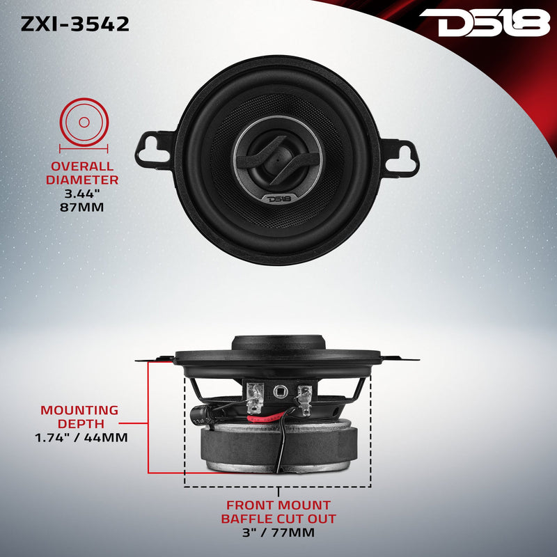 3.5” 2-Way Full-Range Coaxial Speaker 4 Ohm
