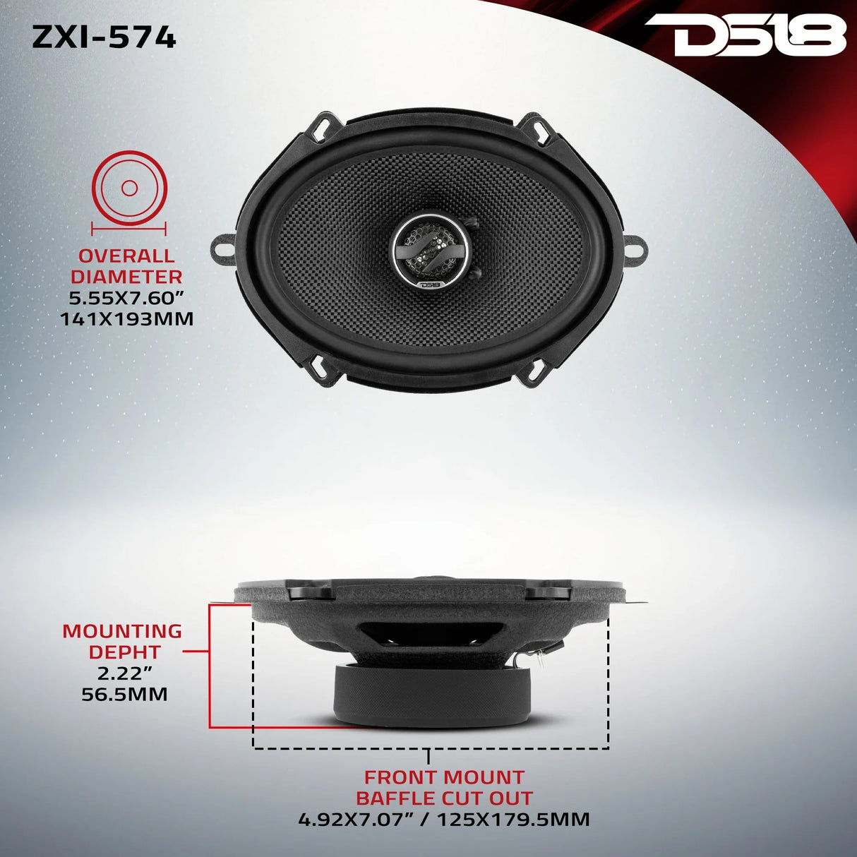 DS18 ZXI-574 5"x7" 2-Way Coaxial Speakers w/ Kevlar Cone (Pair) DS18