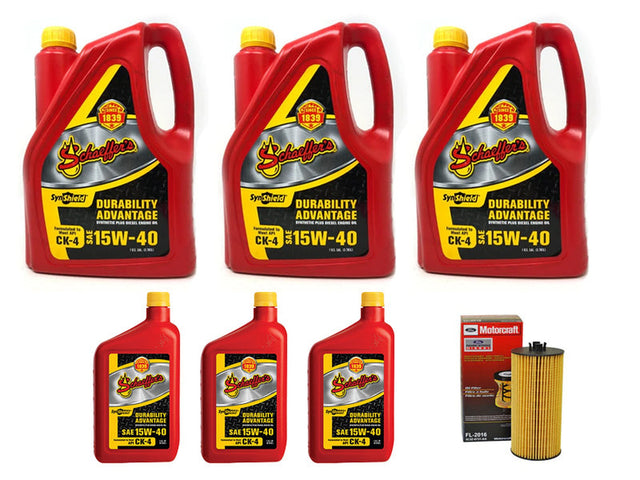 ZZ Diesel Schaeffers 15W-40 Oil Change Kit, 2003-2010 Ford 6.0L 6.4L Powerstroke ZZ Diesel