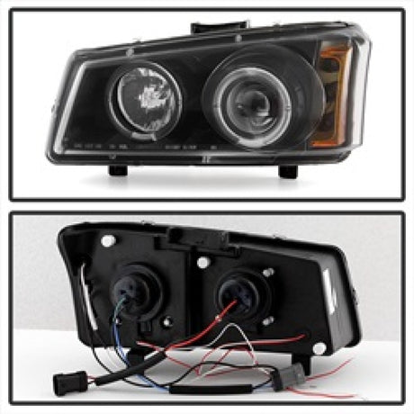 Spyder Chevy Silverado 1500 03-06 Projector LED Halo LED Amber Reflector Blk PRO-YD-CS03-AM-BK