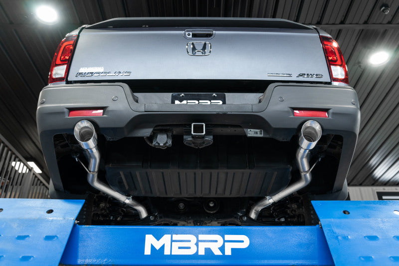 MBRP 21-22 Honda Ridgeline T304 Cat-Back en acier inoxydable de 2,5 pouces - Sortie arrière à double division
