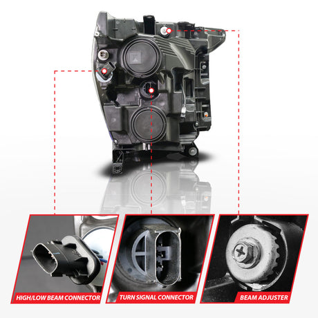 ANZO 21-23 Ford F150 LED Projector Headlight w/Switchback+Sequential - Black (Driver Side Only)