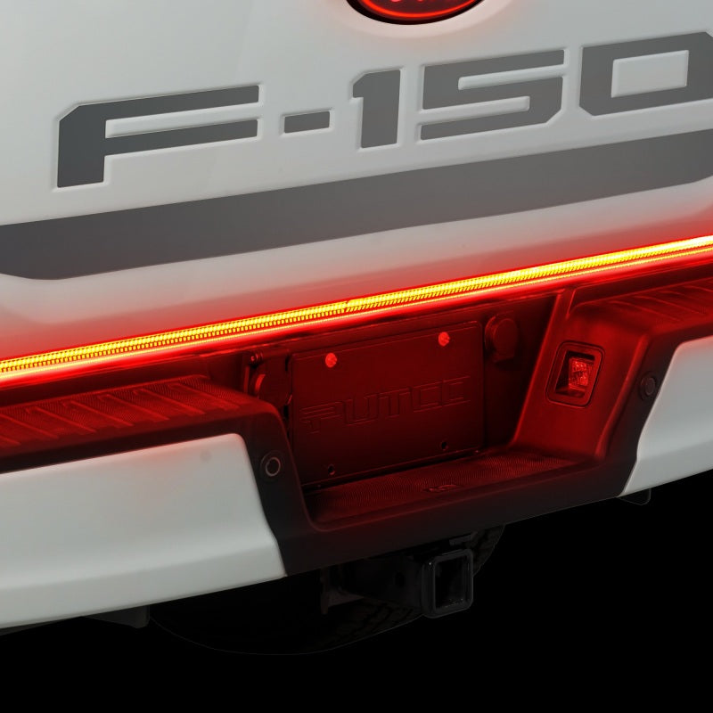Putco 21-23 Ford F-150 60In Direct Fit Red Blade Kit Tailgate Bars w Factory LED Taillamps