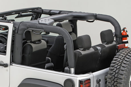 Housse de protection pour arceau de sécurité Rugged Ridge en polyester noir pour Jeep Wrangler JK 07-18