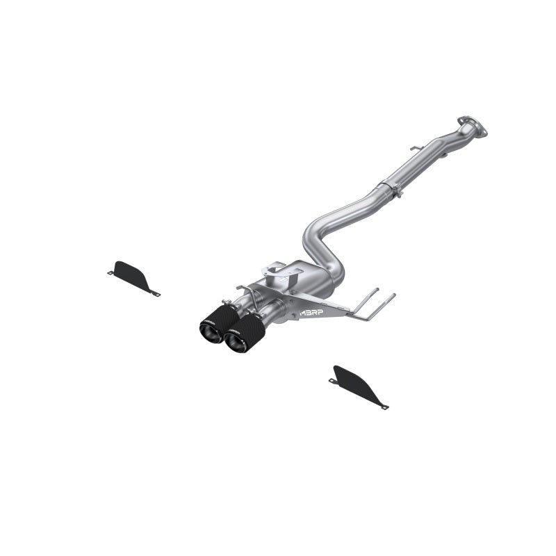MBRP 2023 Toyota Corolla GR 1.6L T304 SS 3 pouces Cat-Back Double centre arrière avec embouts en fibre de carbone
