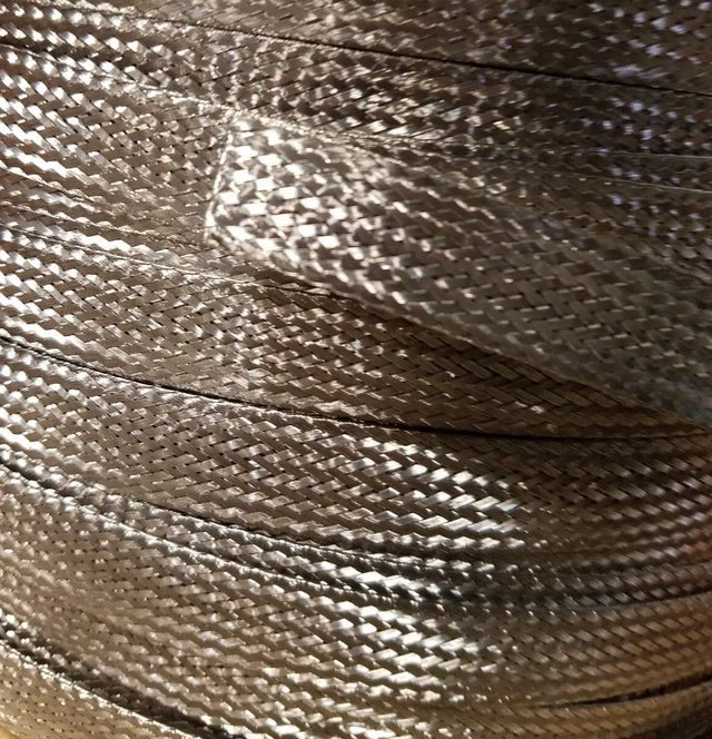 Stainless Steel FLAT Braid Sleeving 304 - 5/8" - length 25 ft USA MADE AC/DC WIRE AND SUPPLY