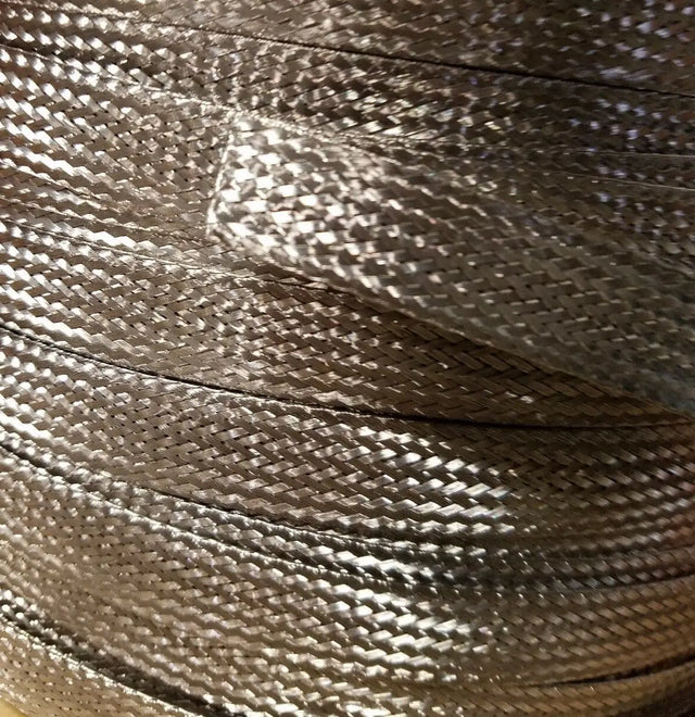 Stainless Steel FLAT Braid Sleeving 304 - 3/8" - length 500 ft Reel USA MADE AC/DC WIRE AND SUPPLY