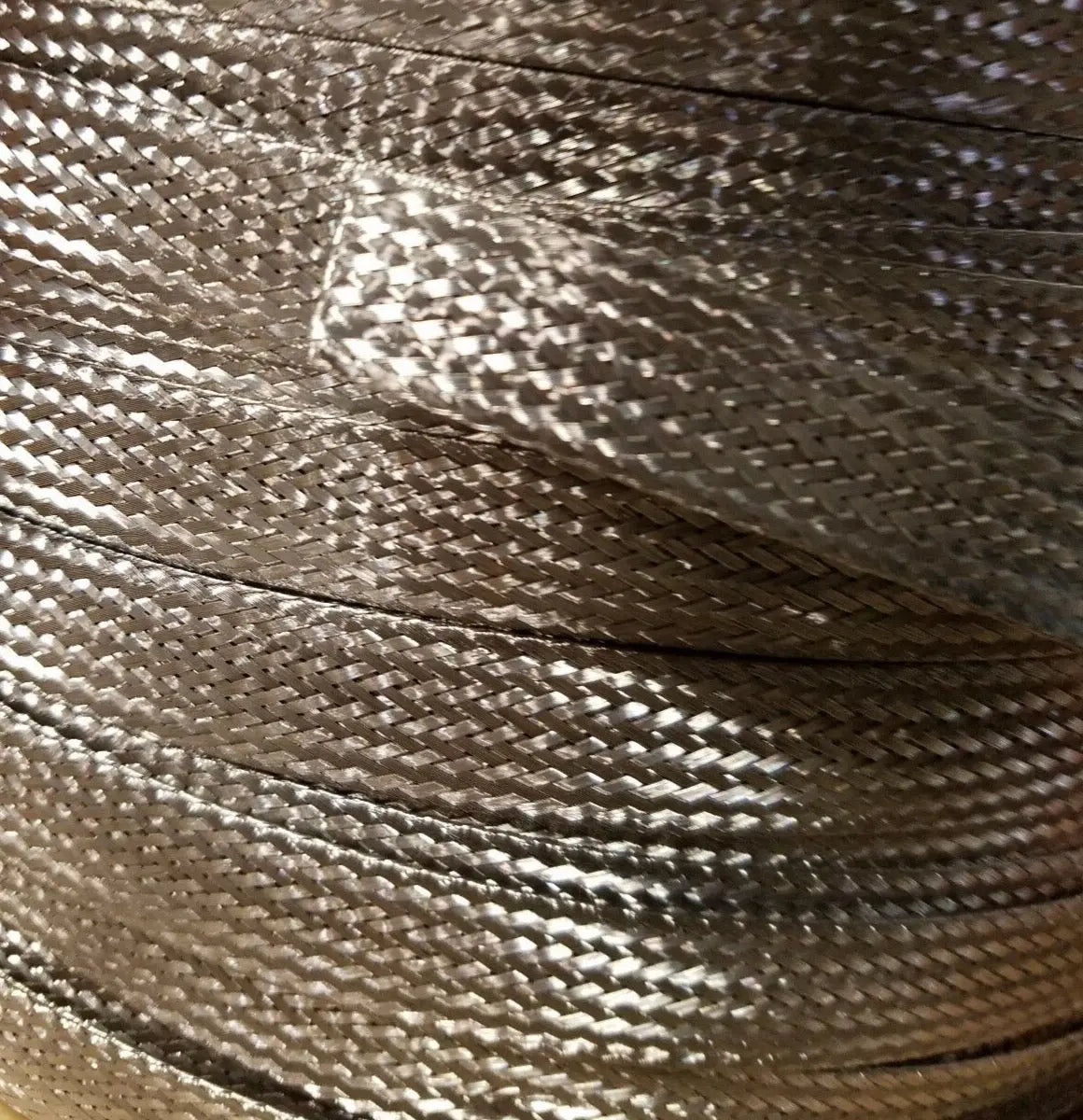 Stainless Steel FLAT Braid Sleeving 304 - 3/8" - length 50 ft USA MADE AC/DC WIRE AND SUPPLY