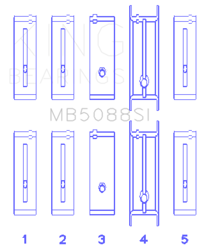 Jeu de roulements principaux King Engine Bearings ChevrolET/Isuzu Ohv Ln2 (taille +0,25 mm)