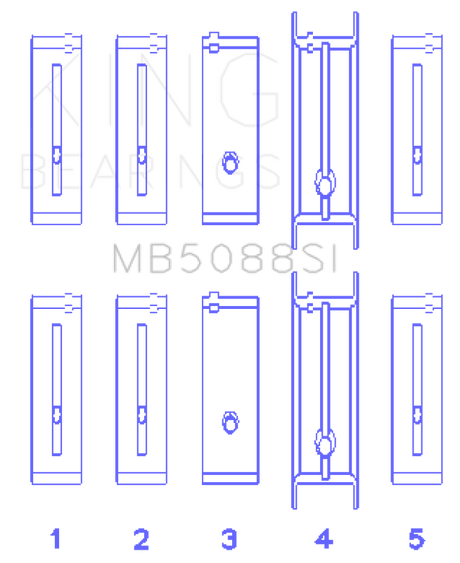 King Engine Bearings Chevrolet/Isuzu Ohv Ln2 (Size +1.0mm) Main Bearing Set