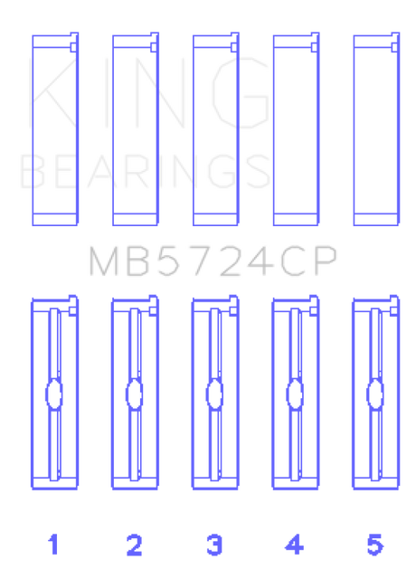 Jeu de roulements principaux King Engine Bearings General Motors Duramax Diesel (taille + 0,25 mm)