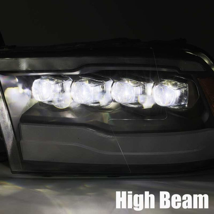 Phares de projecteur à LED AlphaRex 09-18 Dodge Ram 1500HD NOVA, style planche, chrome avec DRL