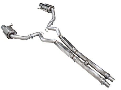 Échappement Catback AWE 2024 Ford Mustang GT Fastback S650 RWD Touring avec double embout chromé argenté