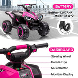 Adoolla 12V 7Ah Kids Electric Ride on Car, Battery Powered 4-Wheels Toy Car for Endless Fun