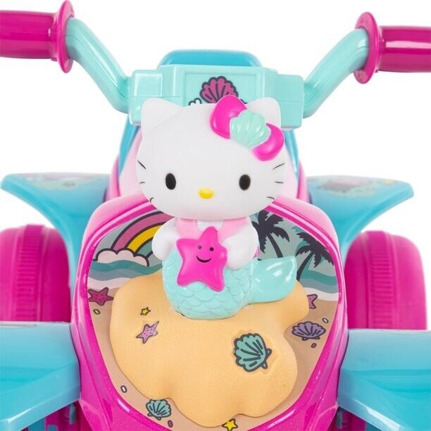 Adorable Pink Hello Kitty 4 Wheeler Electric Ride-On Car with Bubble Blowing Feature for Girls
