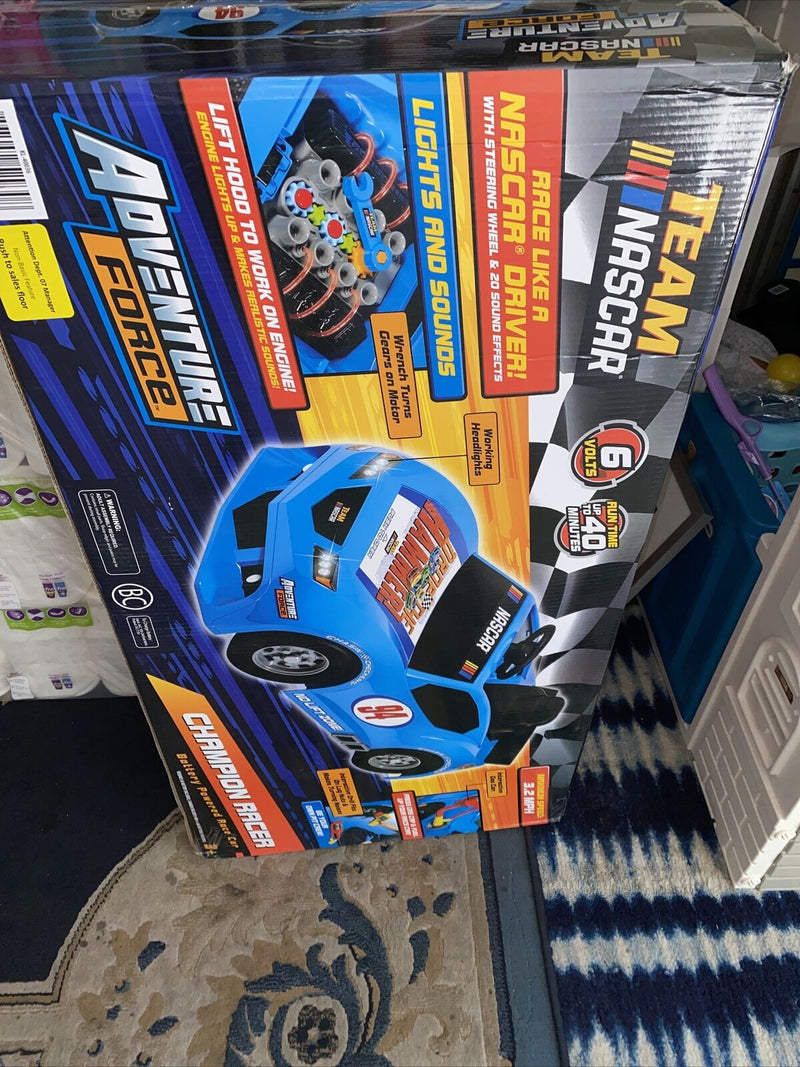 Adventure Force NASCAR 6V Champion Racer Ride-On with Toy Engine