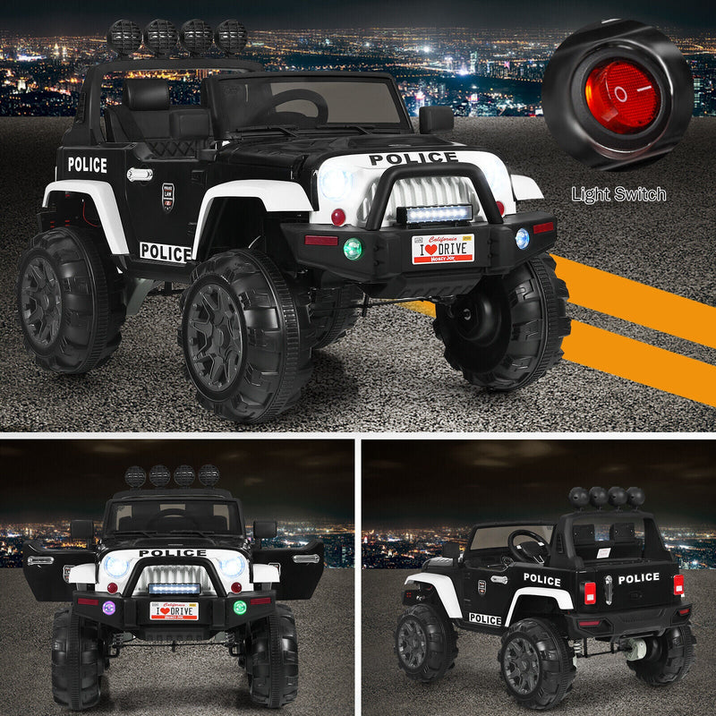 Adventure-Ready 12V Kids Ride On Truck with RC Control, Spring Suspension, Lights, Music, and Trunk
