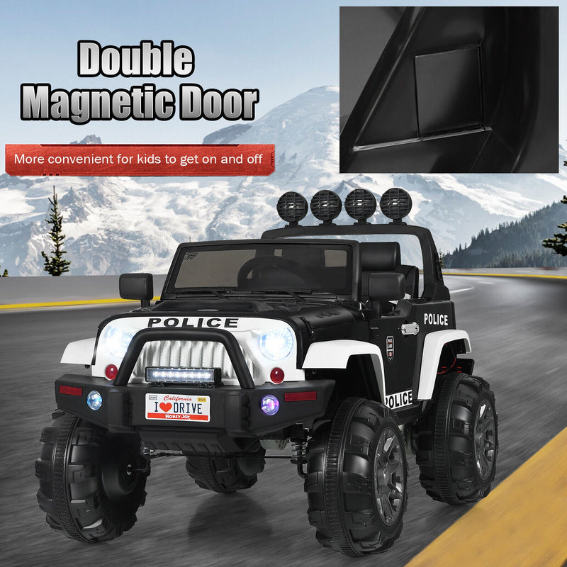 Adventure-Ready 12V Kids Ride On Truck with RC Control, Spring Suspension, Lights, Music, and Trunk