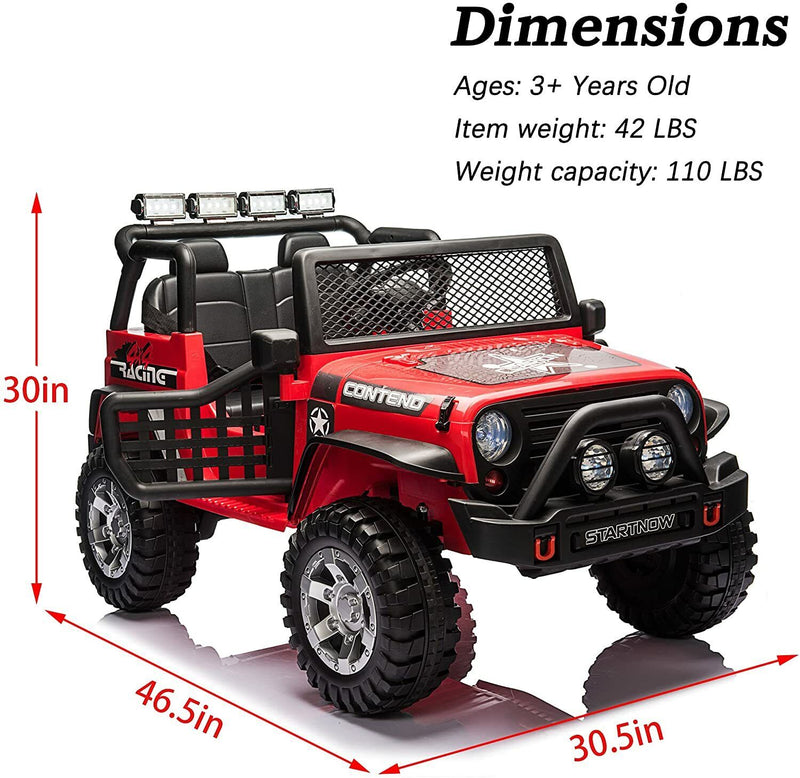 Adventure-Ready 2 Seater Electric Ride-On Jeep for Kids with Remote Control