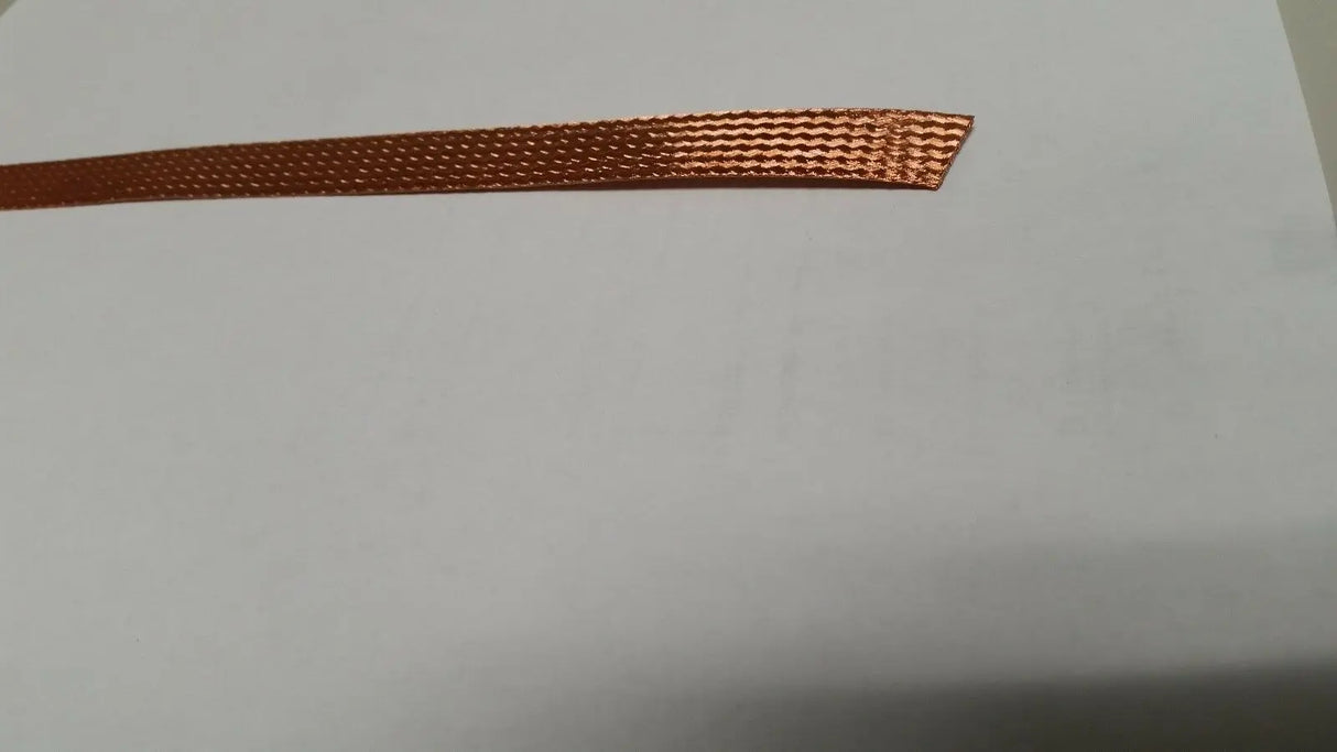 25 FEET 1/2 BRAIDED GROUND STRAP GROUNDING BARE PURE COPPER FLAT BRAID IN USA ACDC