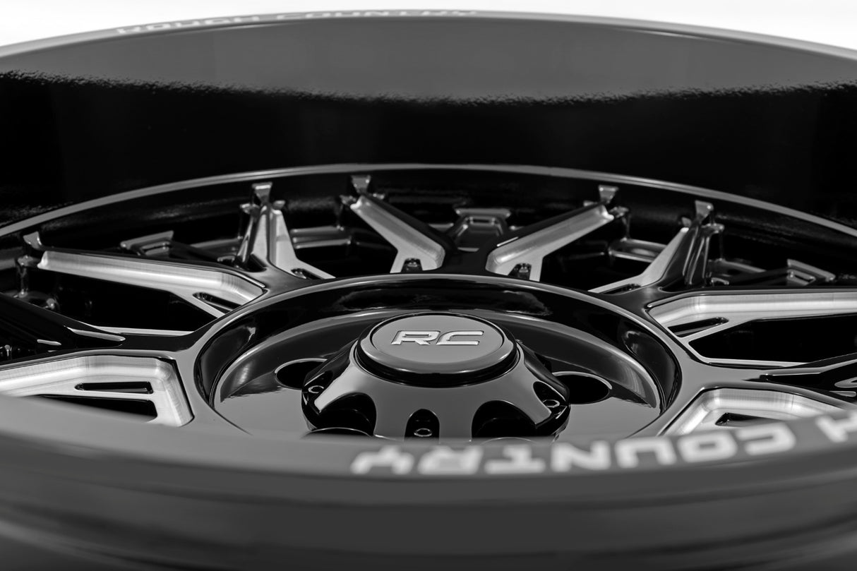 Rough Country 86 Series Wheel Gloss Black Milled 20x10
