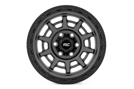 Rough Country 85 Series Wheel Simulated Beadlock | Gunmetal Gray/Black | 17x9 | 6x5.5 |+25mm