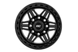Rough Country 76 Series 17x9 Wheel Simulated Beadlock Gloss Black