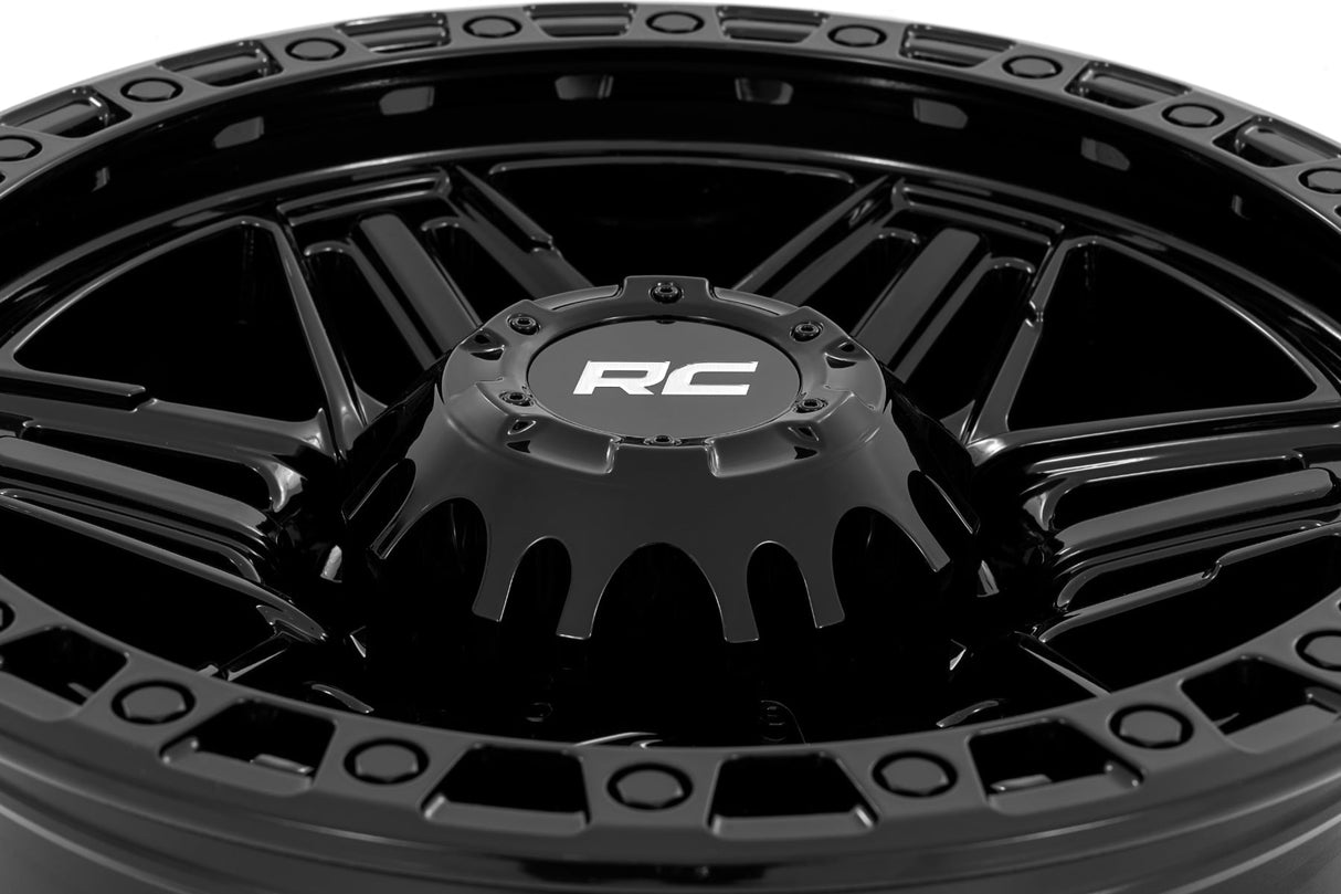 Rough Country 76 Series Wheel 17x9 Simulated Beadlock Gloss Black
