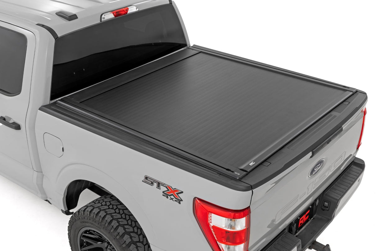Rough Country Powered Retractable Aluminum Bed Cover for Ford F-150