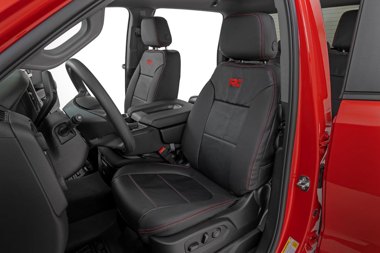 Rough Country Leather Seat Covers for Chevy Silverado Sierra 1500