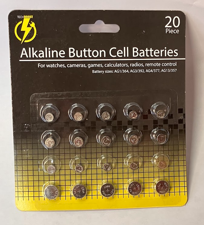 Alkaline Button Cell Batteries AG1/364, AG3/392, AG4/377 and AG13/35 TekShack