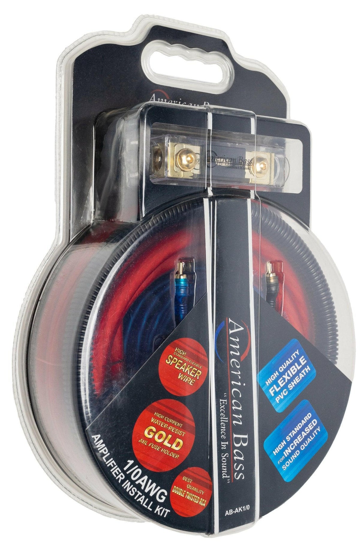 American Bass 0 Gauge Complete CCA (Copper Clad Aluminum) Amplifier Wiring Kit - Car Audio Amp Install Kit with Power, Ground & RCA Cables