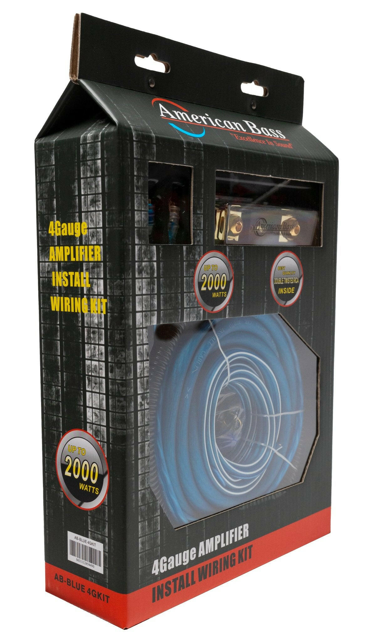 American Bass 4 Gauge Complete CCA (Copper Clad Aluminum) Amplifier Wiring Kit - Car Audio Amp Install Kit with Power, Ground & RCA Cables