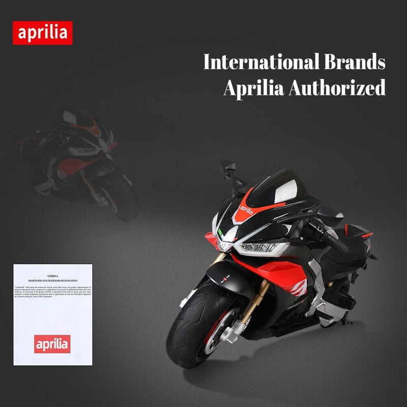 Aprilia 24V Kids Electric Motorbike with Dual 150W BLDC Motors - Speeds up to 12MPH