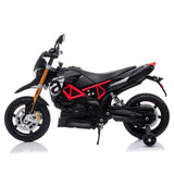 Aprilia Licensed Electric Kids Ride-On Motorcycle with Training Wheels - 12V Battery Powered