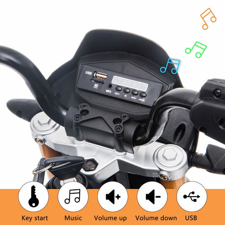 Aprilia Licensed Electric Kids Ride-On Motorcycle with Training Wheels - 12V Battery Powered