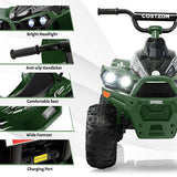 Army Green 12V Kids Ride On ATV with High/Low Speed and Comfortable Seat